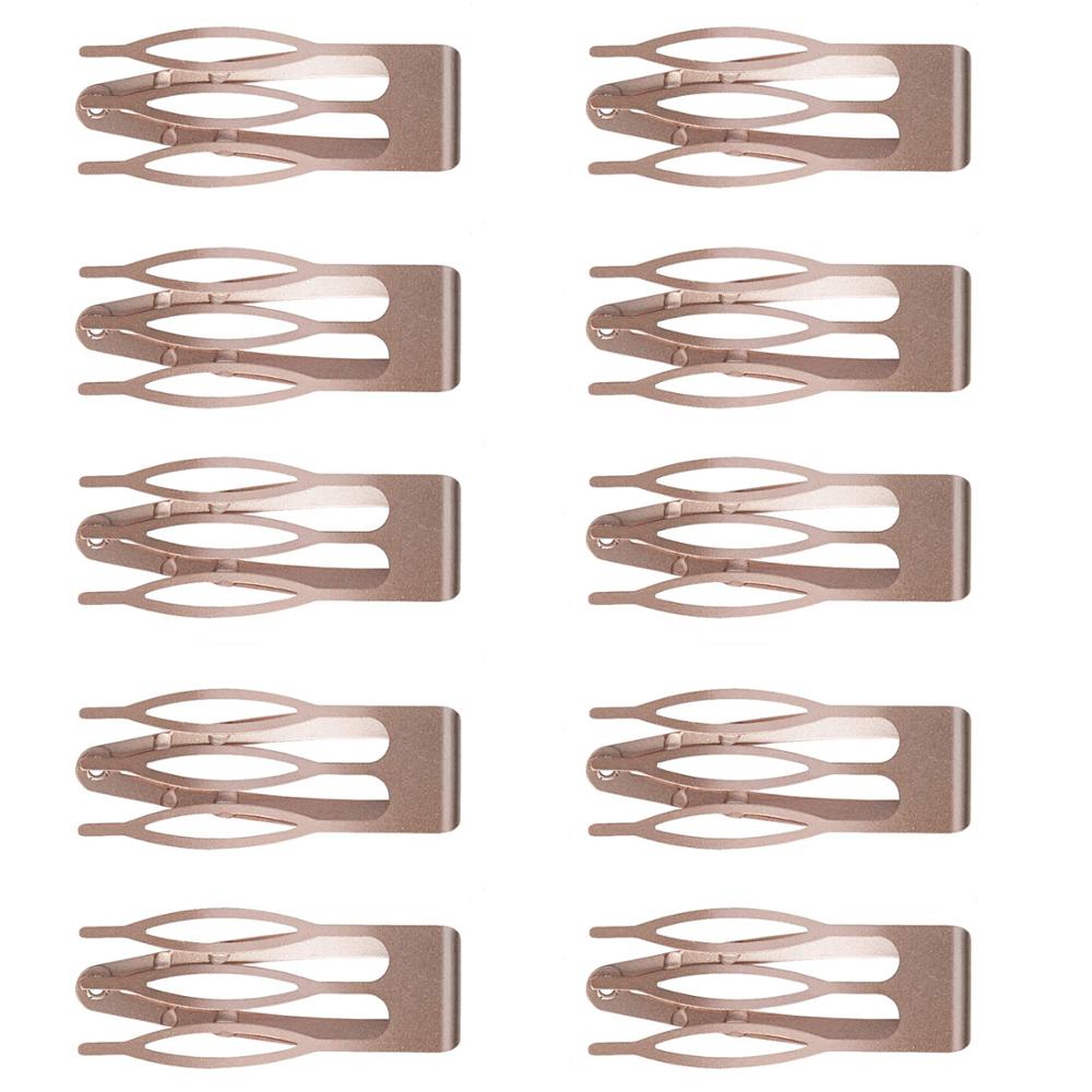 Pinzas para el pelo de doble agarre, pasadores de Metal a presión, herramientas de peinado para mujeres y niñas, accesorios para el cabello, 10 Uds.: rose gold
