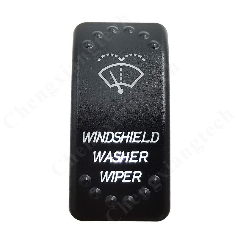 12V (On) Off On Rocker Switch Up Momentary -Windshield Washer Wiper- Waterproof IP68 White Led Light Automatick / Manual Switch: switch