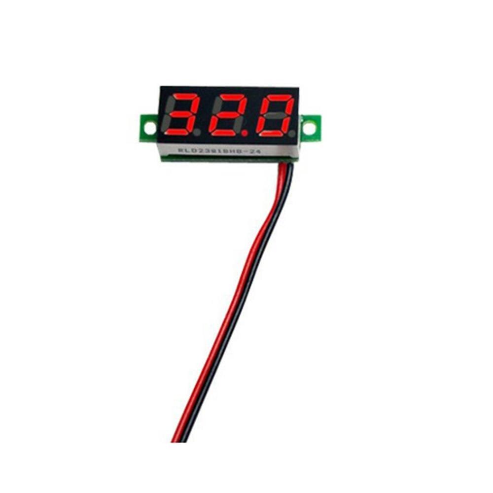 Voltímetro Digital de 0,28 pulgadas DC 32V de doble LED amperímetro voltaje amperímetro potencia dos cables pantalla Digital voltímetro DC ajustable: red