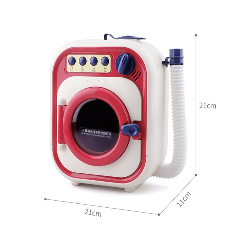 BEKOBABY 16PCS Children's Electric Washing Machine Toy Set Can Rotate And Add Water Girl Play House Puzzle Cleaning Game