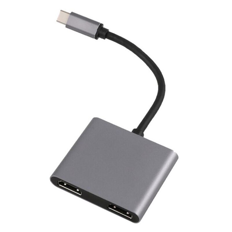 Typec To Dual HDMI-Compatible 2In1 Adapter Type-C HUB HDMI-Compatible 4K Two Monitors Mirror Extend Display For