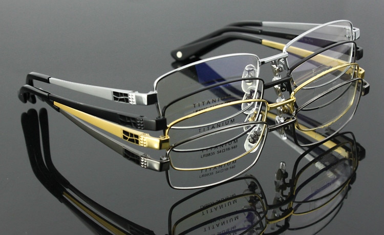 Full Rim Pure Titanium Men's Eyeglasses Frame Eyewear Prescription Glasses Frame Size 54-18-140