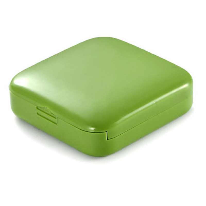 1pc mini bærbare 2 Nett trykk åpen stil pilleboks medisin pilleboks nettbrettoppbevaringseske containeresker oppbevaringsboks: Grønn