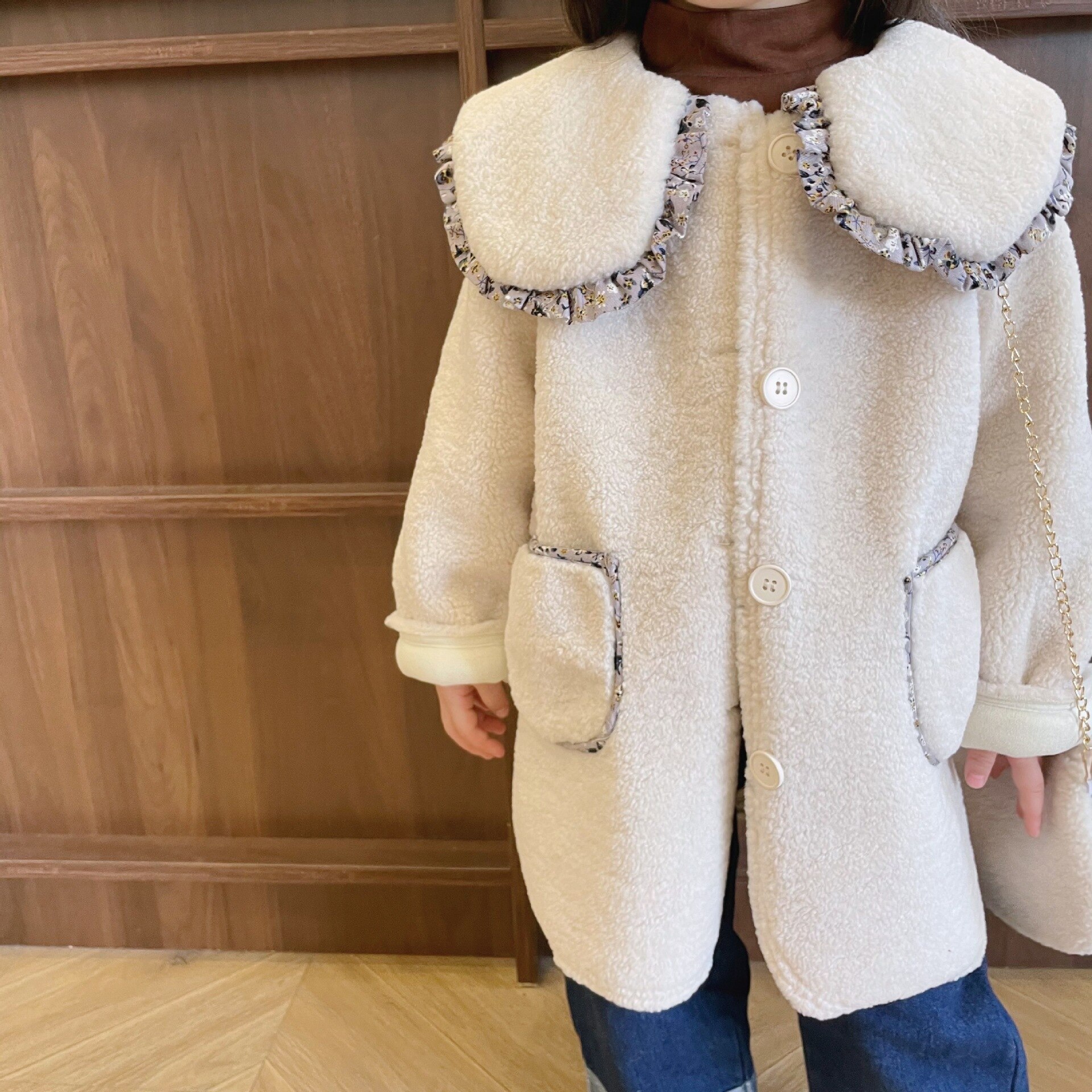Oberbekleidung Parkas Drehen Unten Kragen Einreiher Solide Regelmäßige Baumwolle Neue Einfache Nette Warme Winter Herbst Mädchen