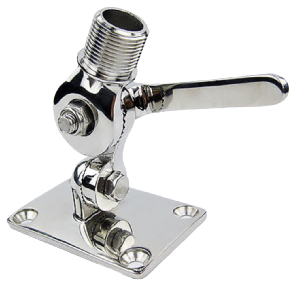 Heavy Duty Stainless Steel Vhf Radio Marine Antenna Ratchet Mount for 1-Inch Rail