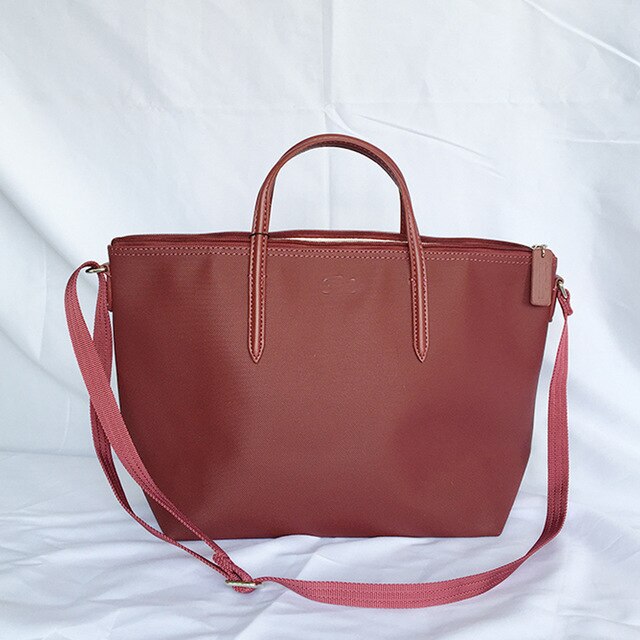 nueva mujer medio cocodrilo bolsos de hombro Tote Commuter mensajero bolsa de momia francés bolso de compras bolso de mujer de verano: Dark red