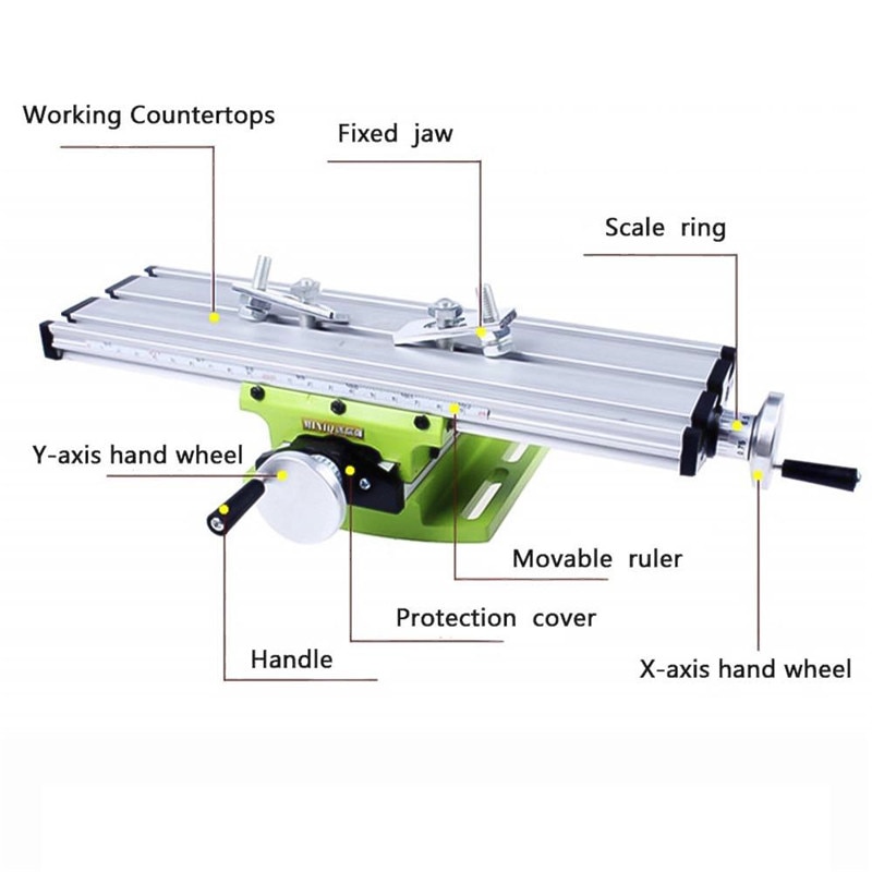 DIY Milling Compound Table Adjustable Working Cross Slide Table Worktable for Milling Drilling Sliding Bench Drill Vise Fixture