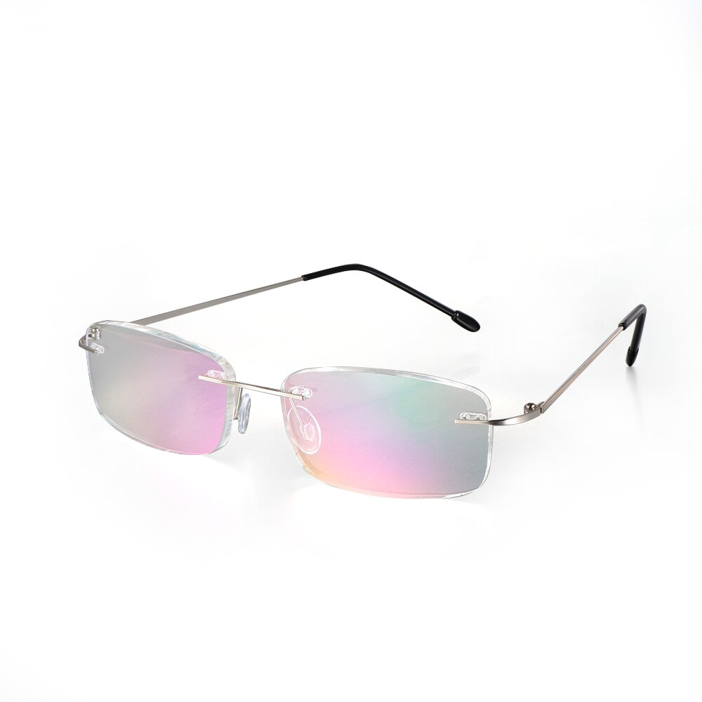 Men Women Rimless Reading Glasses Memory Titanium Clear Eyeglasses Magnetic Presbyopic Eyeglass +1.0 +1.5 +2.0 +2.5 +3.0 +3.5: +250 / silver 1