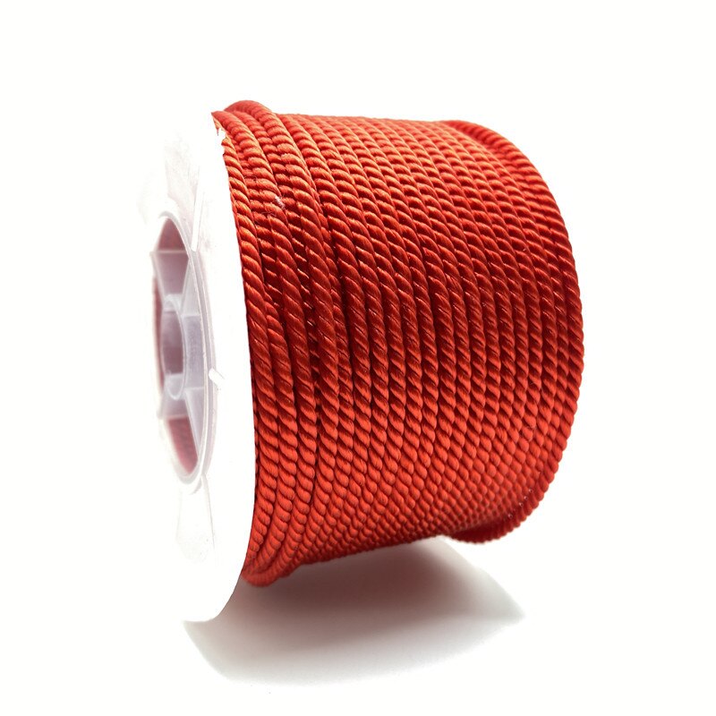 Fil Milan pour bijoux, 5Yards, 3mm, corde tressée à la main, Bracelet, ceinture, chaîne, rouge, pendentif en or: 06