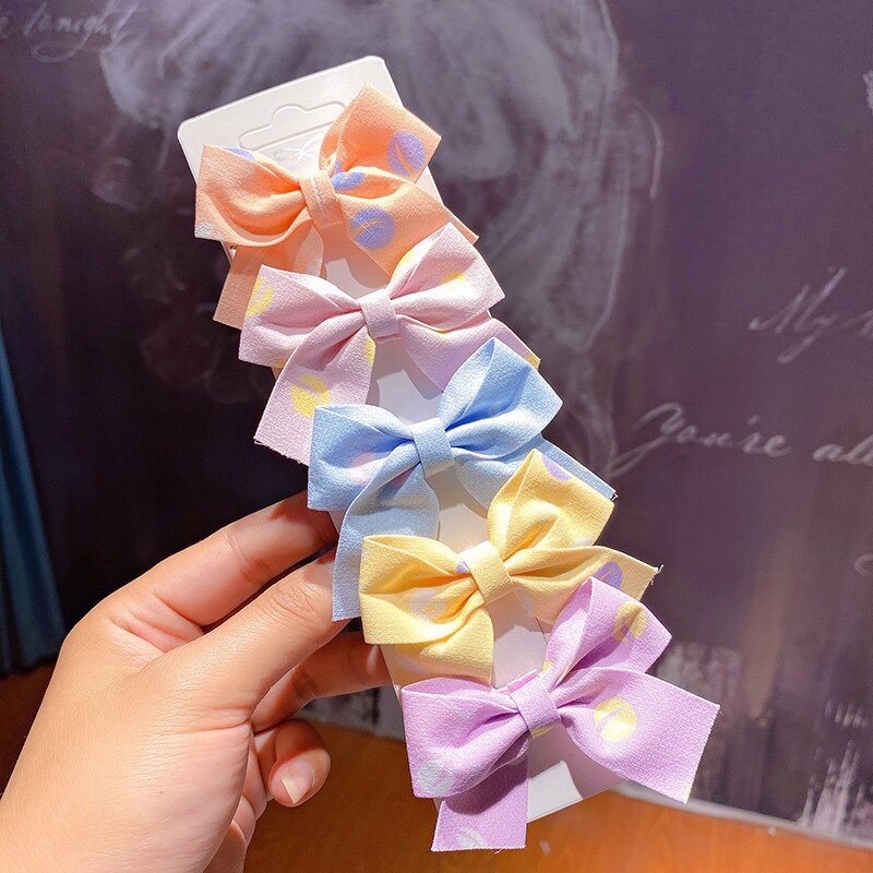 5 Stks/set Meisje Haar Clips Voor Meisjes Rooster Bloem Gedrukt Kinderen Haarspelden Kids Haarspeldjes Baby Meisje Haar Accessoires: style3 D