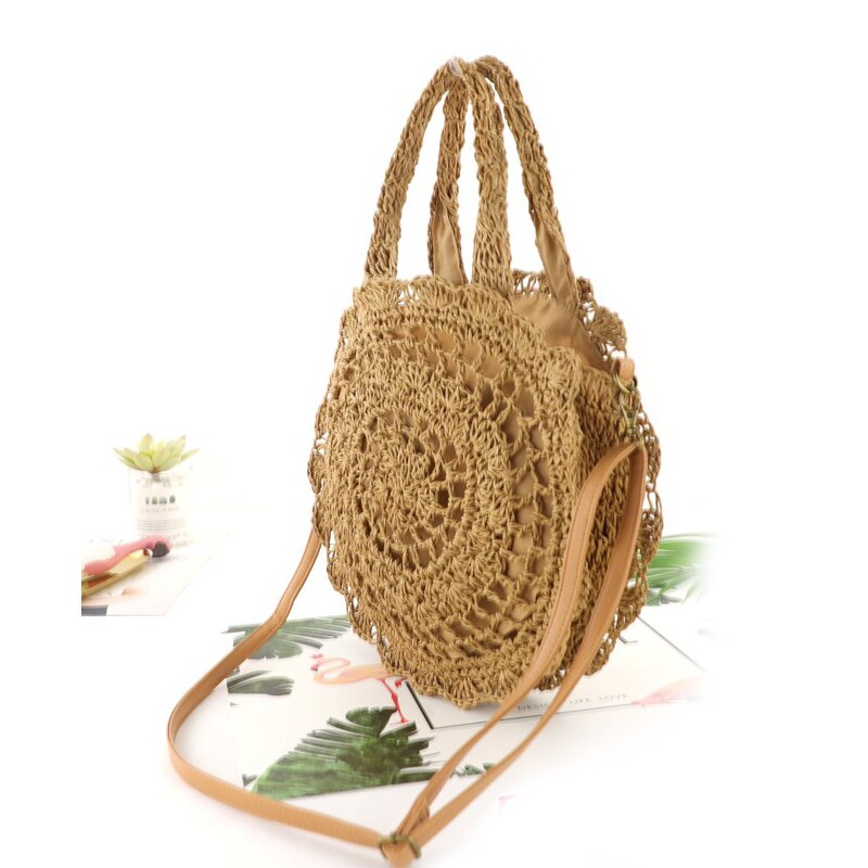 Boheemse holle ronde strozakken voor dames, rotan handtassen, casual rieten geweven schoudertassen, crossbody tassen, zomer strandtassen, grote tassen