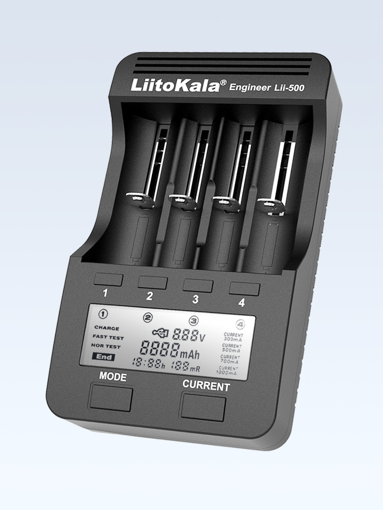 Liitokala Lii-500 Lii-600 3.7V 18650 18350 18500 16340 17500 26650 1.2V AA AAA NiMH Detection Capacity Lithium Battery Charger: Dark Grey