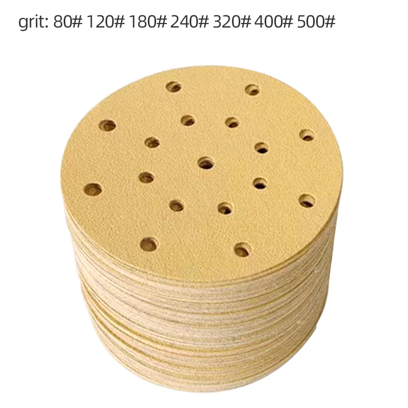 Norton  a293 guld sandpapir 6- tommer 17-- huls tørt sandpapir 150mm flokking rund bilspartel træslibning flis sandpapir 80-500 korn
