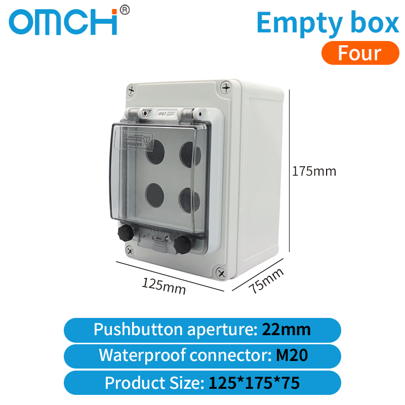 Emergency Stop Control Box Outdoor Button Switch Box With Protective Cover Waterproof Urgent Stop Button Control Box IP67: MULTI