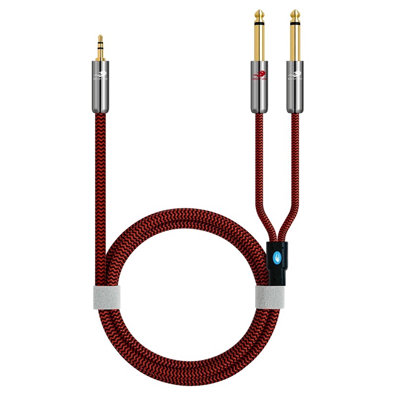 Câble Audio Jack mâle Mono TS 3.5mm à double 1/4 pouces, 6.35mm, pour Console de mixage, amplificateur, systèmes stéréo domestiques, cordons séparateur en Y