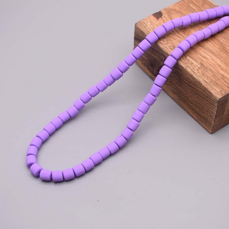 6mm Polymer Clay Tube Beads Loose Spacers Beads for Jewelry Making DIY Findings Bracelet Necklace Accessory: Lavender
