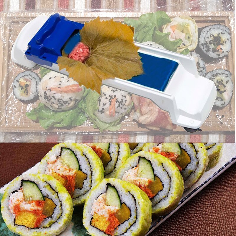 Rijst Kruiden Sushi Mold Kichen Tool Leaf Gadget Supply Groente Vlees Roll Machine Sushi Maker Keuken Rolling Voedsel Roller