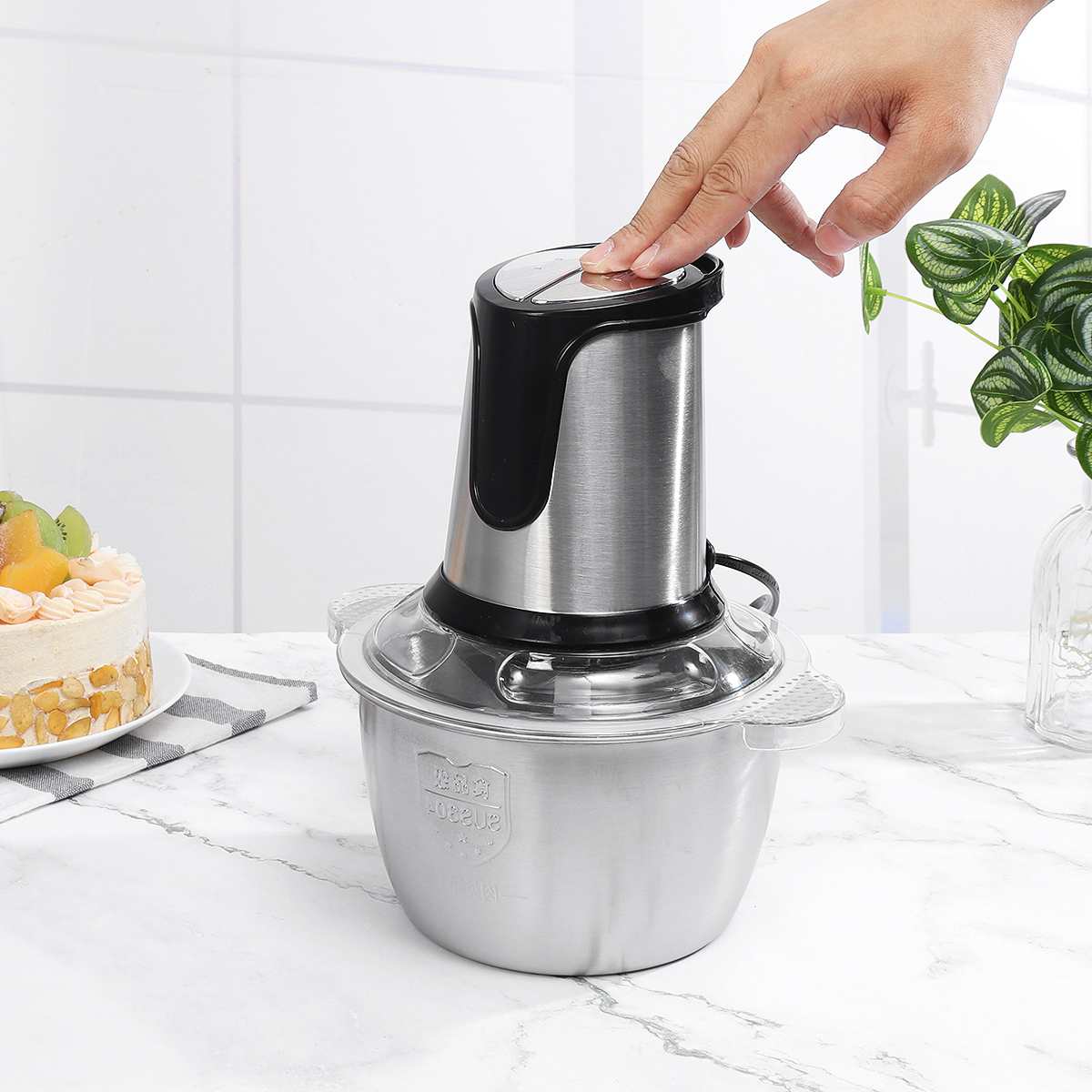 2L Capacity Slicer Mincer Meat Grinder Stainless steel Electric Chopper Meat Grinder Mincer Food Processor Slicer