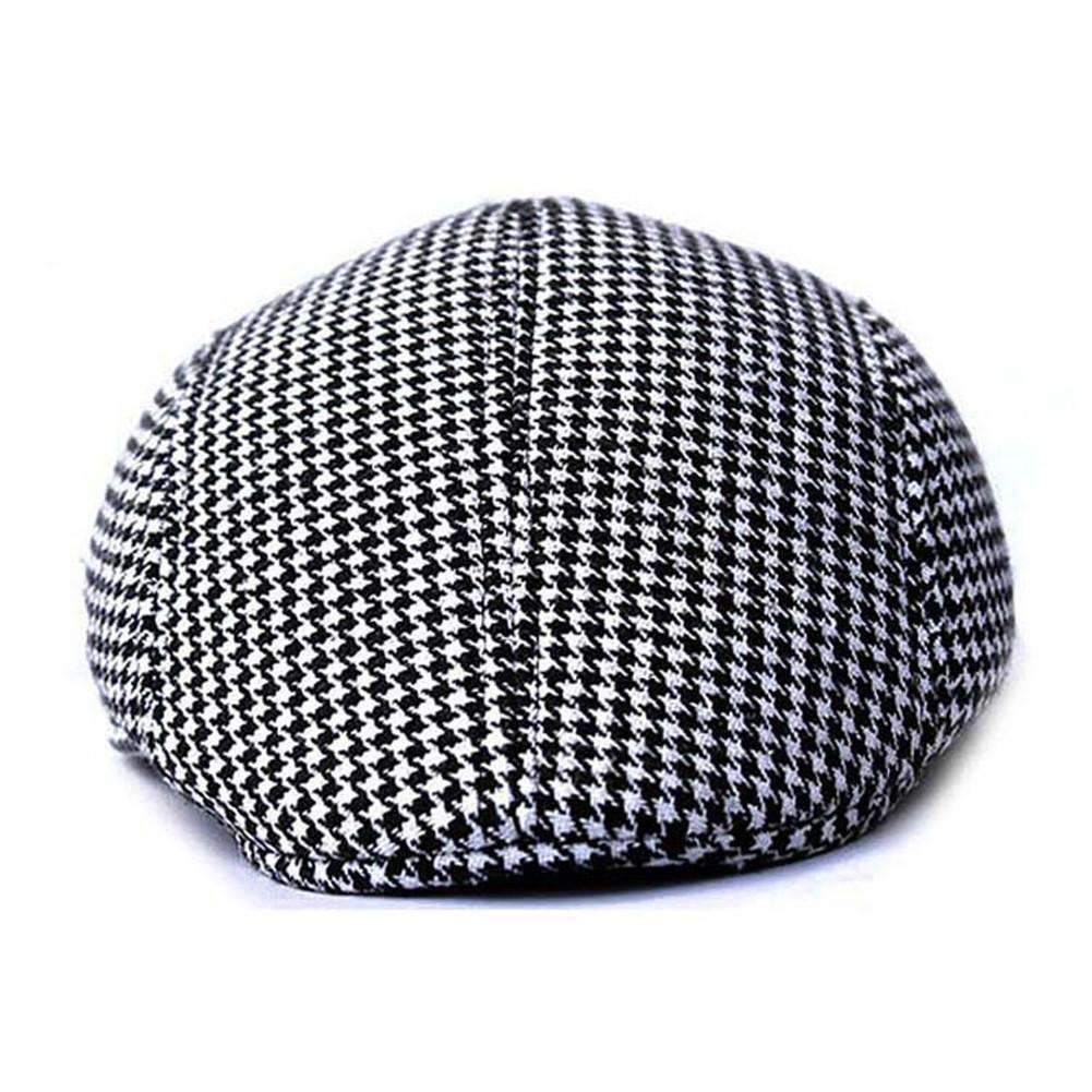 Enkelt houndstooth mønster utendørs varm holde golf beret flat cap casual peaked cap golf hatt for menn og kvinner: D