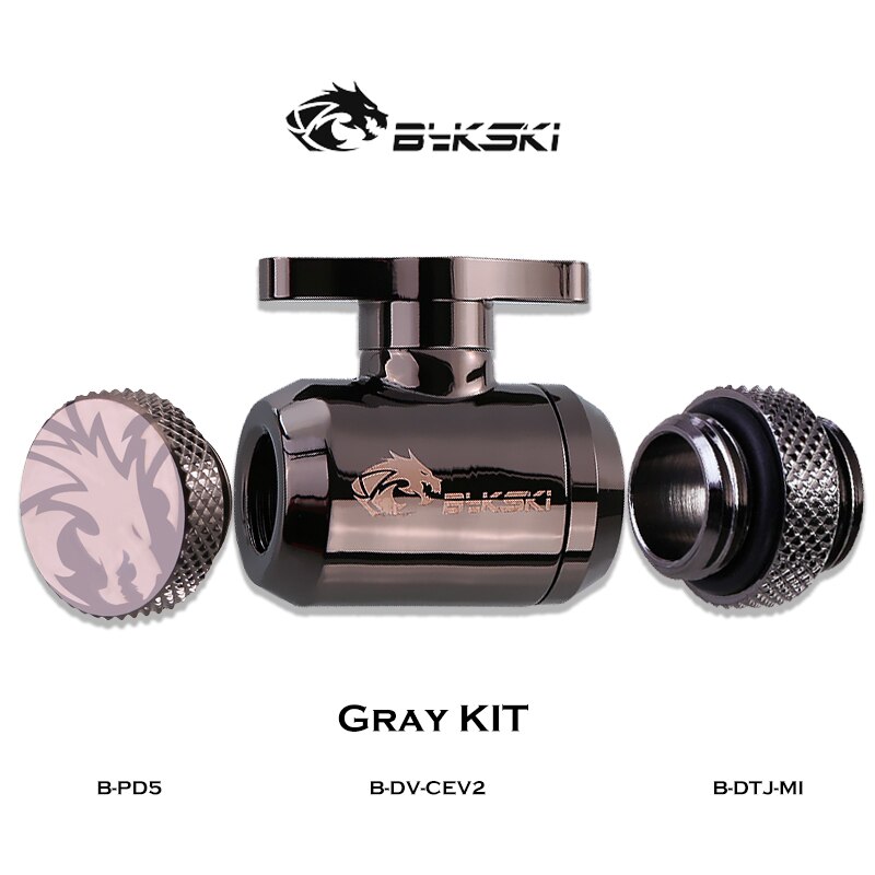 Bykski PC Water Cooling Fittings Combo Plug+Water Valve+Mini Double Male Fitting