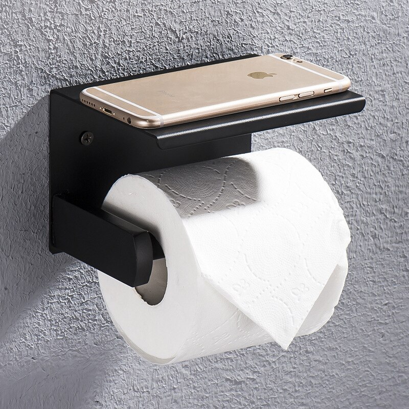 Bathroom Toilet Tissue Paper Holder Wall Mount Phone Holder WC Paper Roll Holder Rack Stainless Steel Tissue Boxes