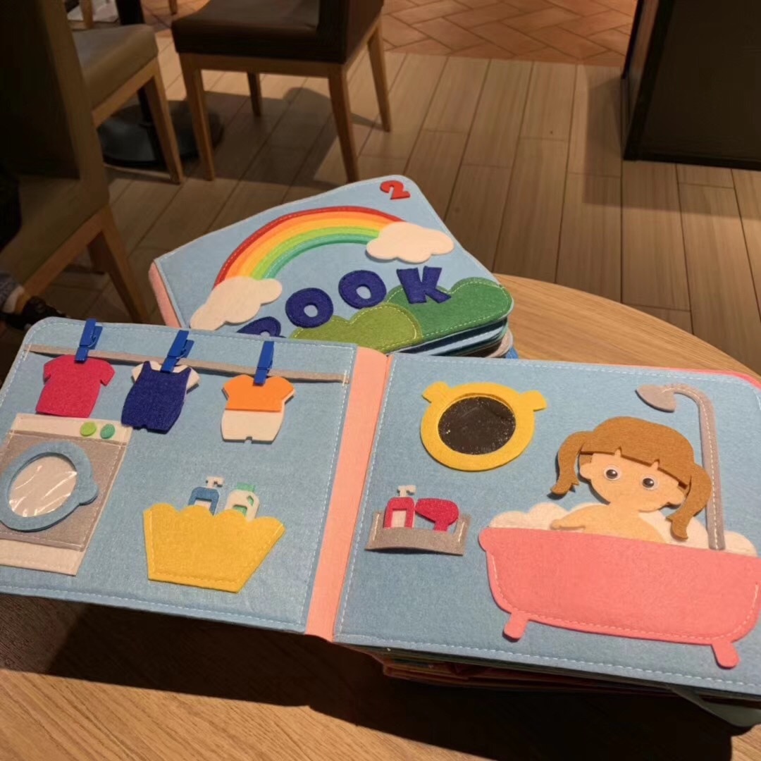 Rainbow 3D Soft Baby Books Touch and Feel Cloth Book, 3D Books Fabric Activity for Baby /Toddler, Learning to Sensory Book