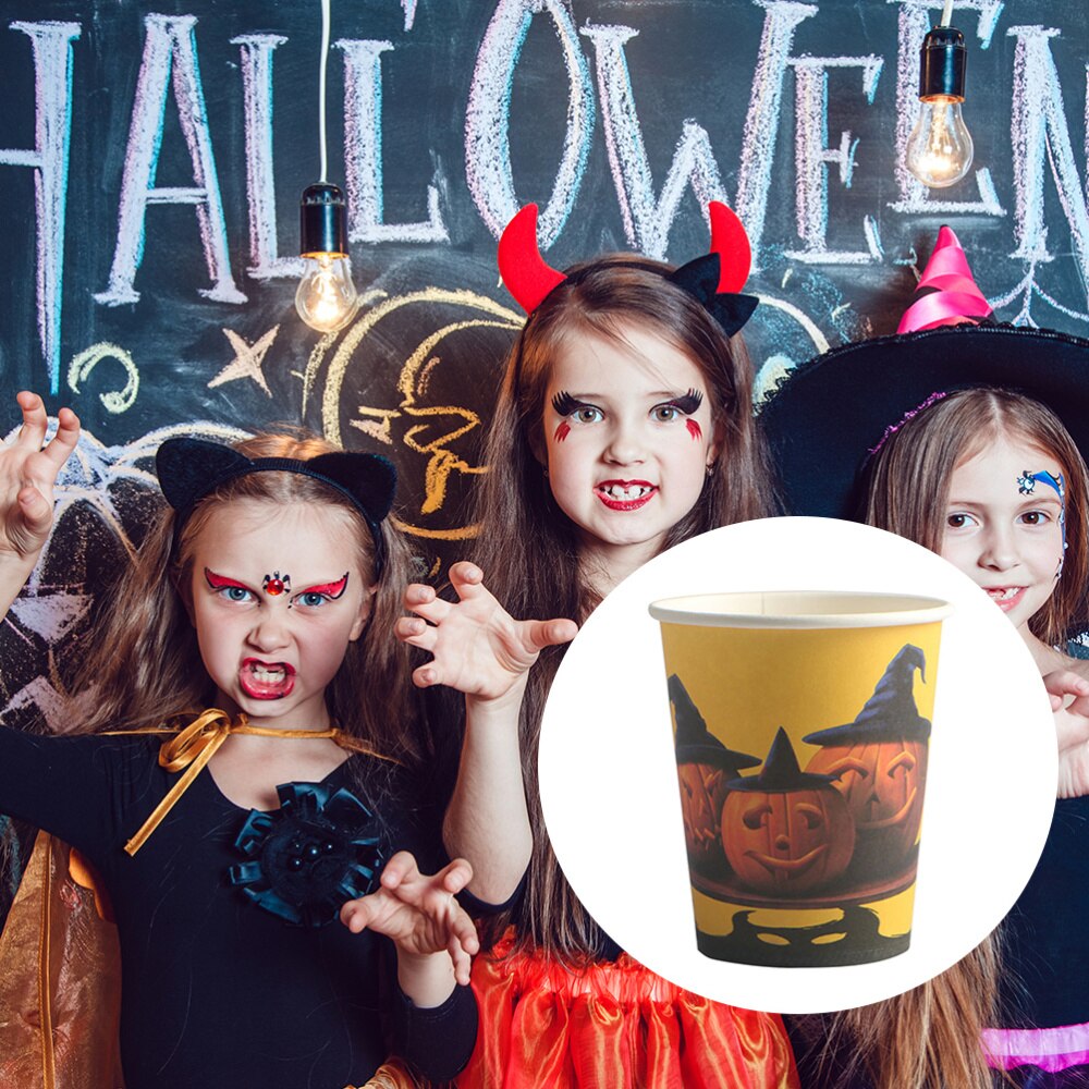 20Pcs Paper Cups Halloween Disposable Drinking Cups Party Paper Supplies: Assorted Color 2