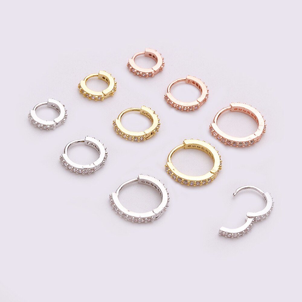 1PC Helix Kraakbeen Tragus CZ Oor Piercing Huggie Hoop Earring Zilver Goud Rosegoud Punk Roek Body Sieraden