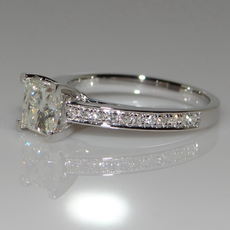 Desgin store firkantede havblå stenringe til kvinder smykker bryllup forlovelse luksus indlagt sten cubic zirkon ringe