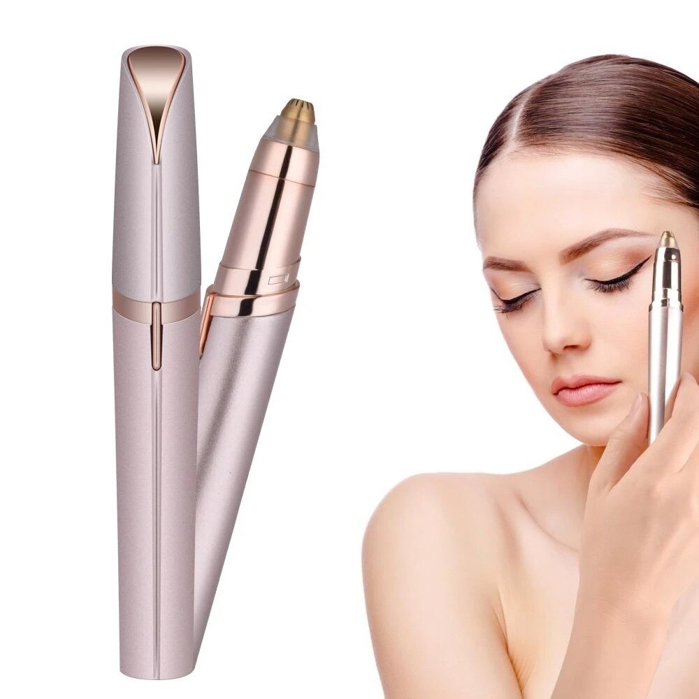 1Pc Mini Elektrische Wenkbrauw Trimmer Make Pijnloos Wenkbrauw Epilator Scheerapparaat Scheerapparaten Draagbare Facial Hair Remover Gereedschap