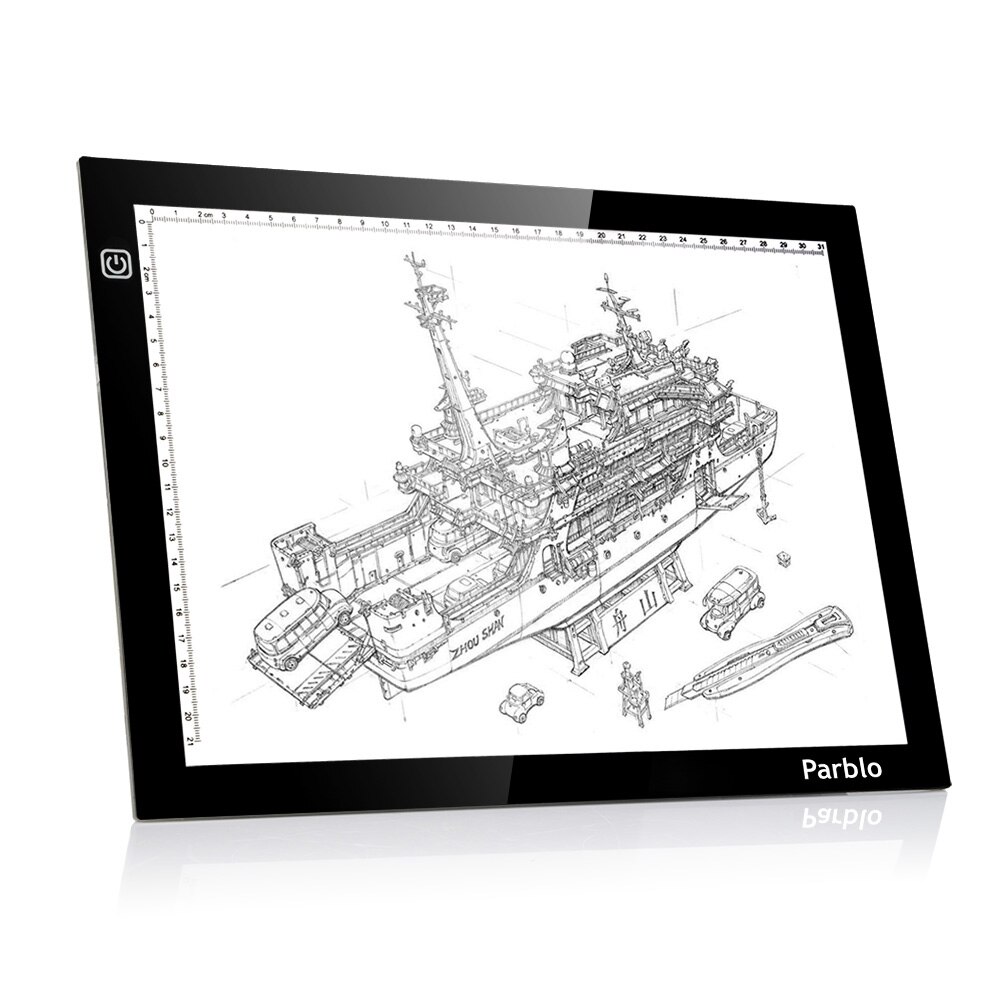 Parblo A4 Led Light Pad Copy Tracing Light Box Borad A4S Graphic Led Light Pad as Huion L4S + 3 in 1 Cleaning Kit )