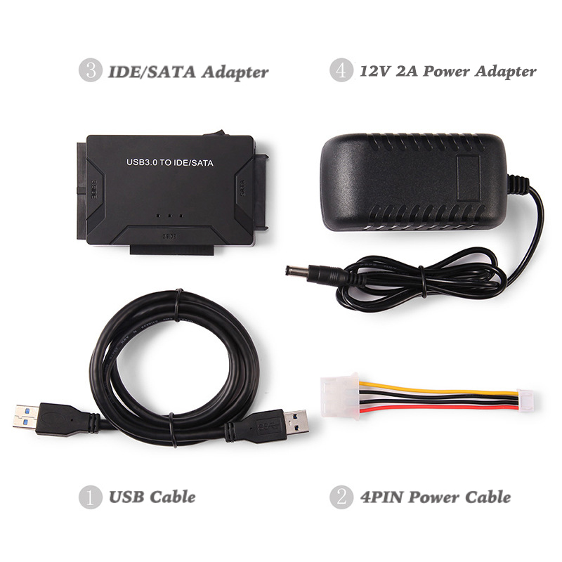 SATA IDE zu USB 3.0 Adapter Festplattenadapter Kabel Konverter für 2,5/3,5 Zoll SATA und IDE HDD SSD Unterstützung 6 TB für PC MacBook
