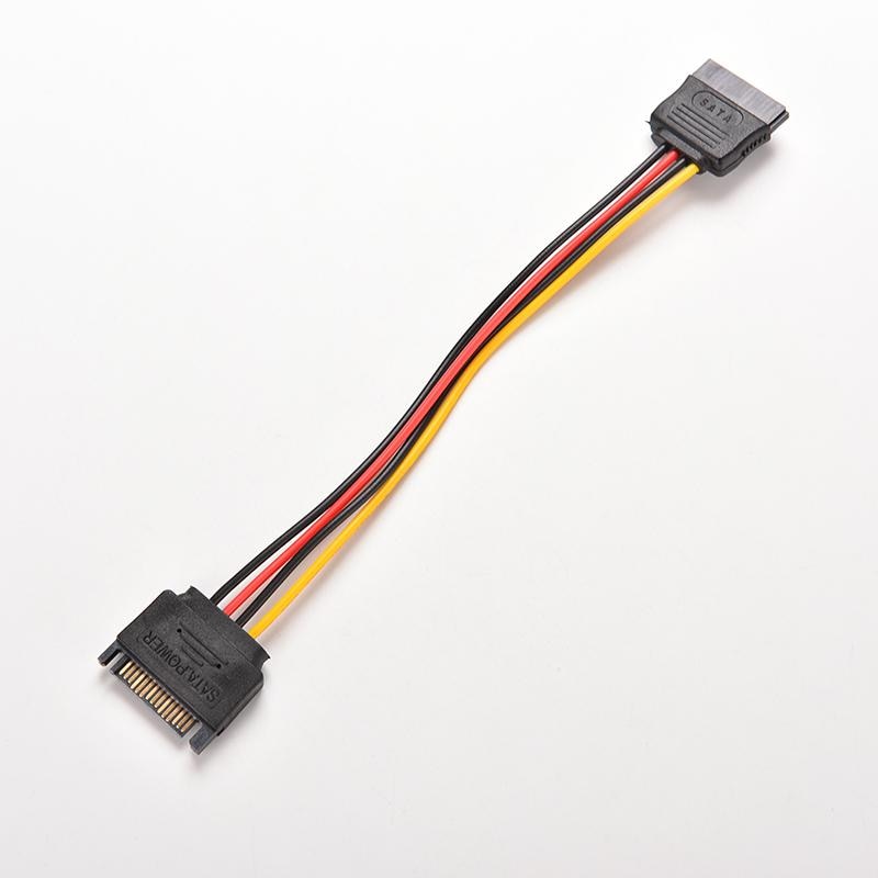 20cm 15 Pin SATA Male to Female 15 Pin 15P SATA Adapter Power Extension Cable Wire Cord 8 Inches 1pc