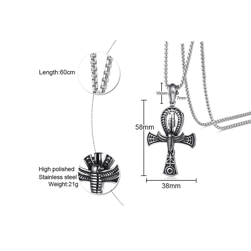 Ankh illuminati egyptisk eye of ra hedensk kryss av livsvern tinn anheng