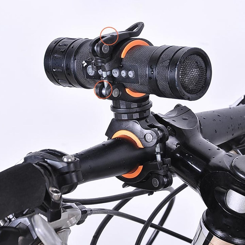 Bike 360 Degree Rotation Bicycle Seatposts Clamps Double LED Light Holder Front Flashlight Pump Handlebar Bike Accessory