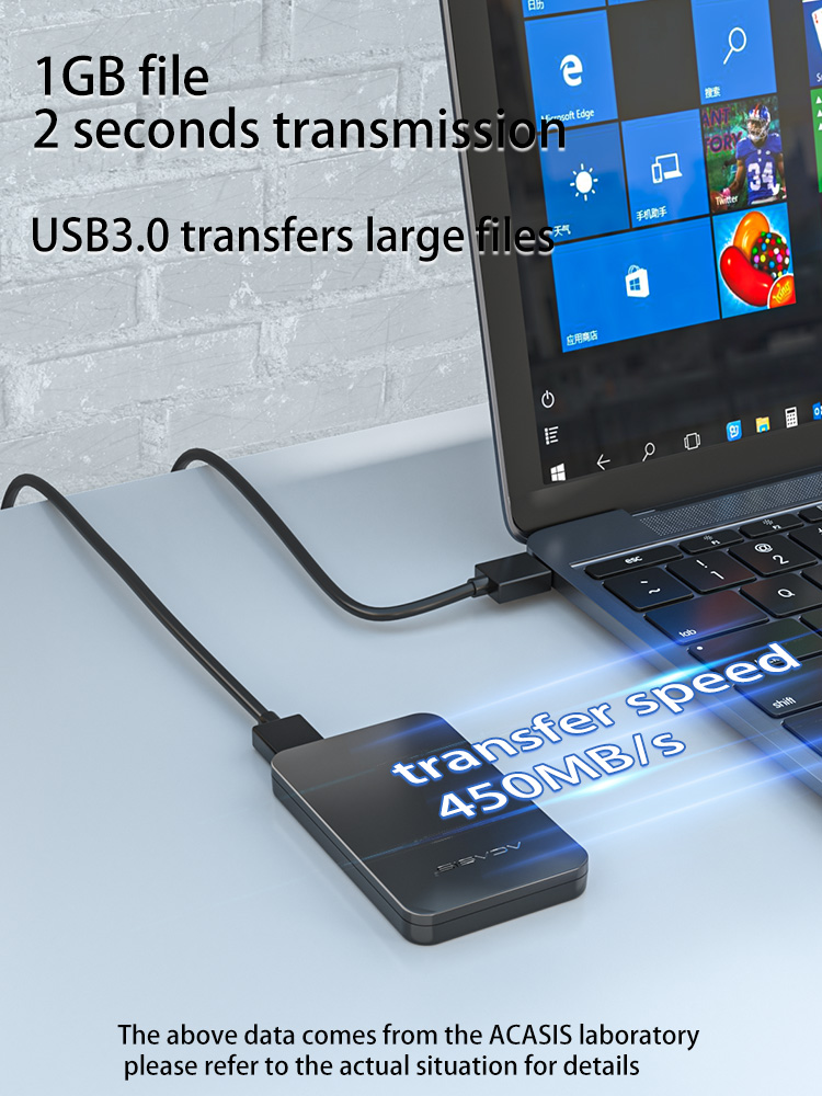 Acasis-carcasa de disco duro externo, caja de HDD externo, USB tipo C, SATA, SSD, para HDD 2,5, compatible con UASP 5gbps