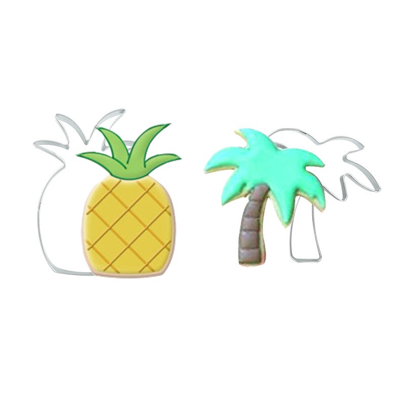 1 pc rustfrit stål fondant kage bageforme flamingo kaktus ananas palme form småkage kiks udskærer dekorationsforme
