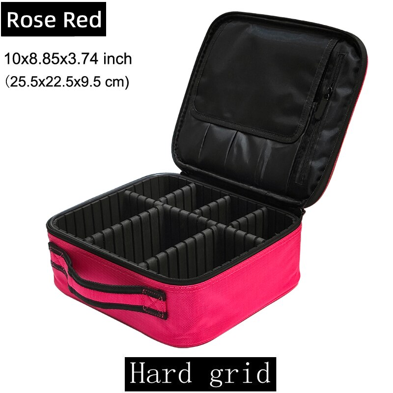 Vrouwen Make-Up Tas Reizen Grote Capaciteit Reizen Noodzakelijke Waterdichte Cosmetische Case: Oxford Rose Hard