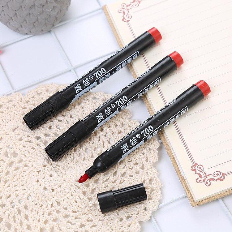 5 uds marcador permanente de pintura grasa impermeable negro pluma para neumático de marcadores de secado rápido bolígrafo de firma de papelería suministros: Red