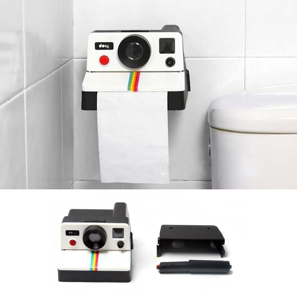 1PCS WC Tissue Box Retro Polaroid Camera Shape Inspired Tissue Boxes Toilet Roll Paper Holder Box Home Bathroom Decor