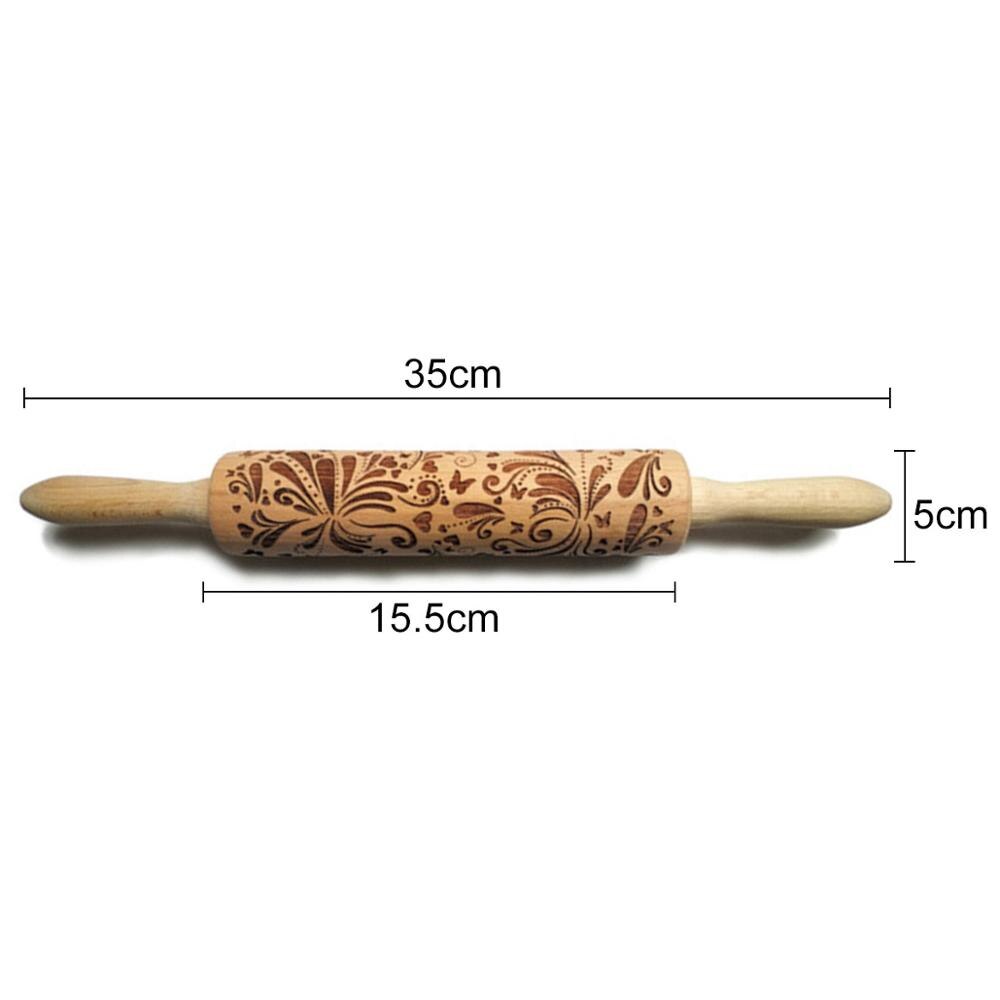 Bloem Blad Reliëf Houten Roller Rolling Pin: Flower7