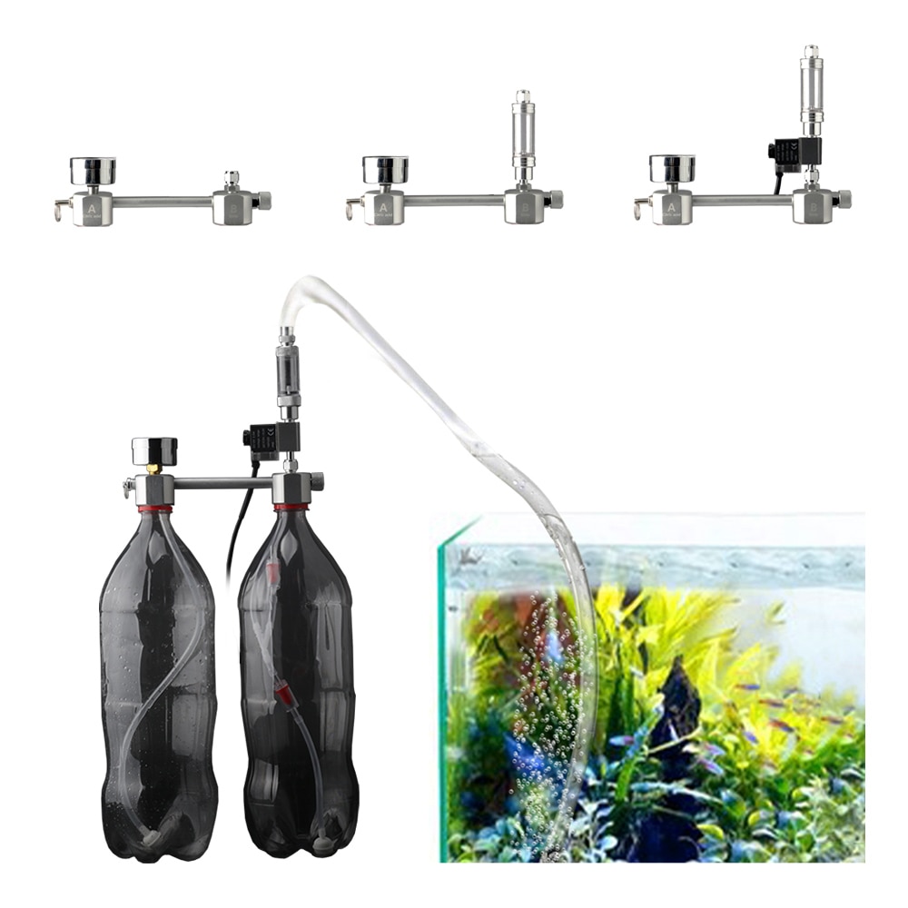 Aquarium CO2 Regulator System Kit co2 Diffuser Generator with Valve Bubble Atomizer Solenoid Fish Tank Carbon Dioxide For Plants