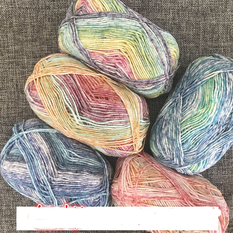 40G Spuiten 4 Strengen Van Melk Katoenen Garen Merino Wol Garen Segment Geverfd Gradiënt Baby Sjaal Garen Spinning Sieraden accessoire AFK001