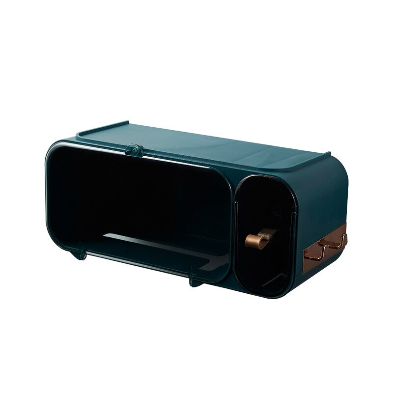 Portable Toilet Paper Holder Waterproof Bathroom Toilet Paper Holder Wall-mounted Tissue Box Organizer Bathroom Accessories: Armee Grn