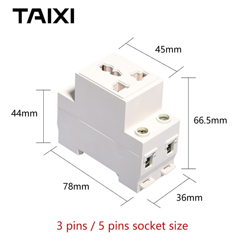 Din Rail Socket Modular Mount 23 Pins AC30 10A16A Universal Single Three Phase EU AUS JP UK Standard White Color