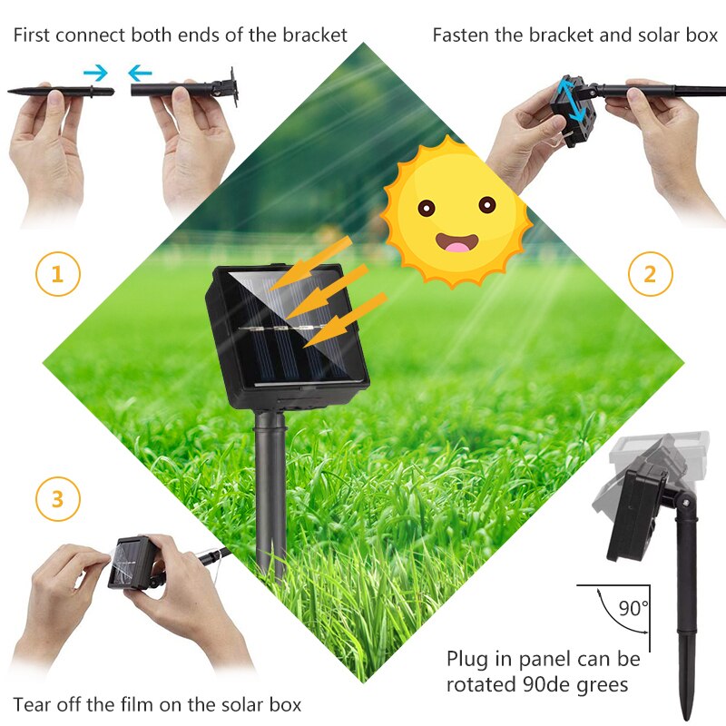 Led Outdoor Solar Lamp String Lights 10M Fairy Christmas Party Garland Solar Tuin Waterdichte Festoen Led Licht Decor