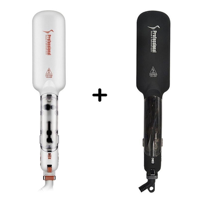 Dampf Haarglätter Professionelle Salon Dampf Ionic mit Infrarot Flache Eisen Keramik Heizung Kamm und Natürliche Mähne Haar