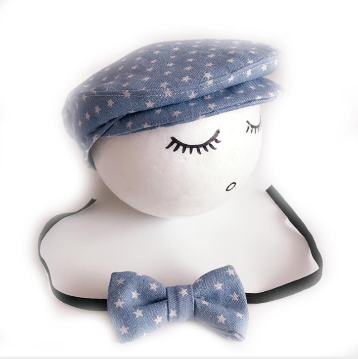 Haak Baby Hoed En Stropdas Handgemaakte Pasgeboren Fotografie Props Baby Cap Beanie: Blue