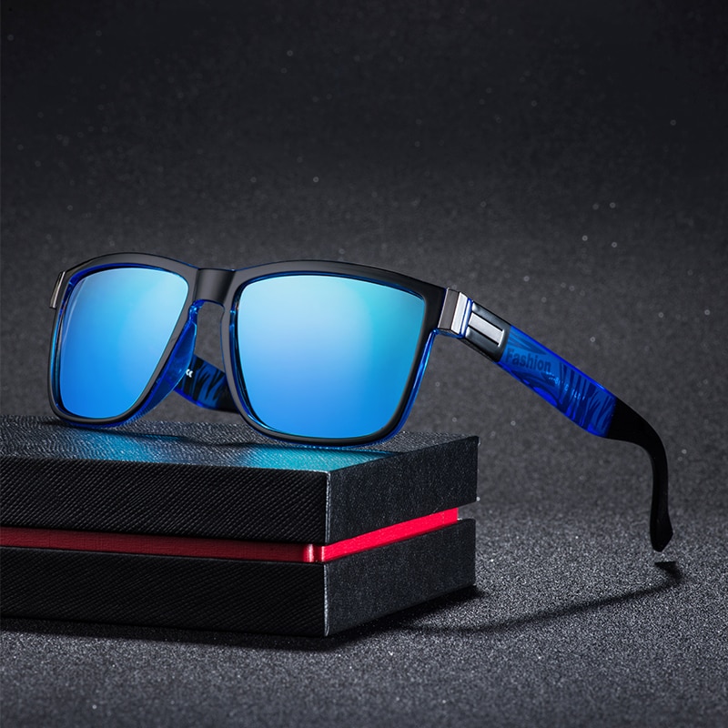 Vierkante Zonnebril Mannen Vintage Rijden Sport 100% Uv Bescherming Zonnebril Kleur Spiegel Voor Mannen Vrouwen
