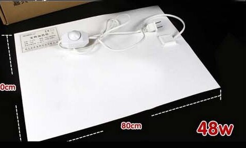 Waterproof Heating Pad with Thermostat, Reptile Thermo Under Tank Heater, Wall Pasting Mounted with Viscous layer: 48W 220V